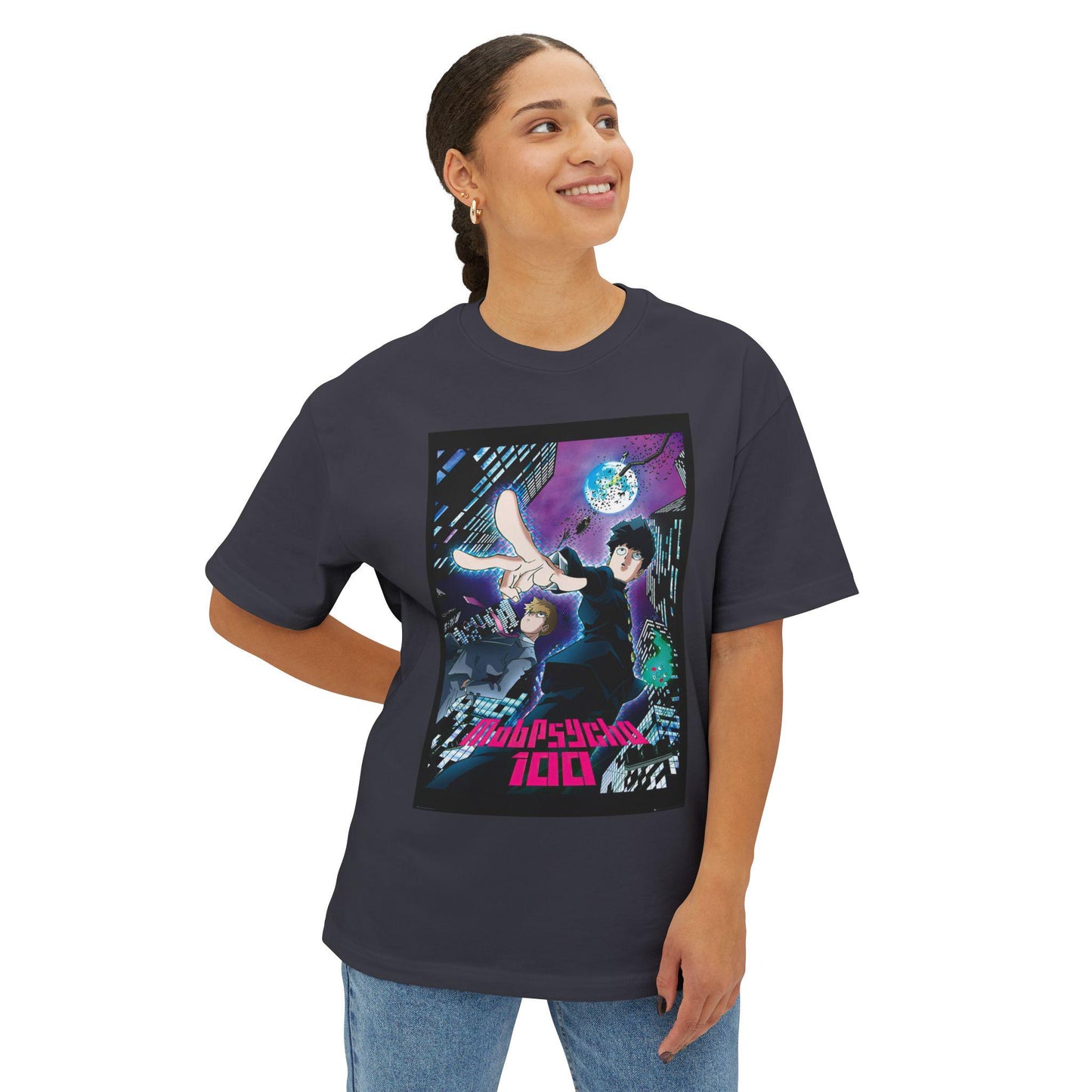 Psychedelic Oversized Graphic Tee, Unisex Boxy T-Shirt, Retro Anime Shirt, Casual Streetwear, Gift for Fans, 100% Cotton